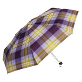 POPY NANO 5 FOLD CHECK PRINT UMBRELLA WITH SILVER COATING