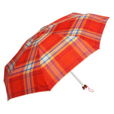 POPY NANO 5 FOLD CHECK PRINT UMBRELLA WITH SILVER COATING