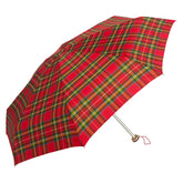 POPY NANO 5 FOLD CHECK PRINT UMBRELLA WITH SILVER COATING