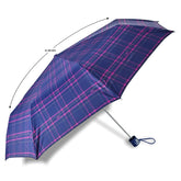 CHERRY SILVER 3 FOLD CHECK PRINT UMBRELLA