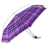 CHERRY SILVER 3 FOLD CHECK PRINT UMBRELLA