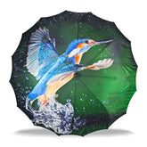 Aster Straight Umbrella With All Over Print And Auto Open