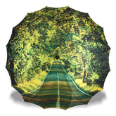 Aster Straight Umbrella With All Over Print And Auto Open