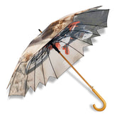 Maple Straight Umbrella With All Over Print And Auto Open