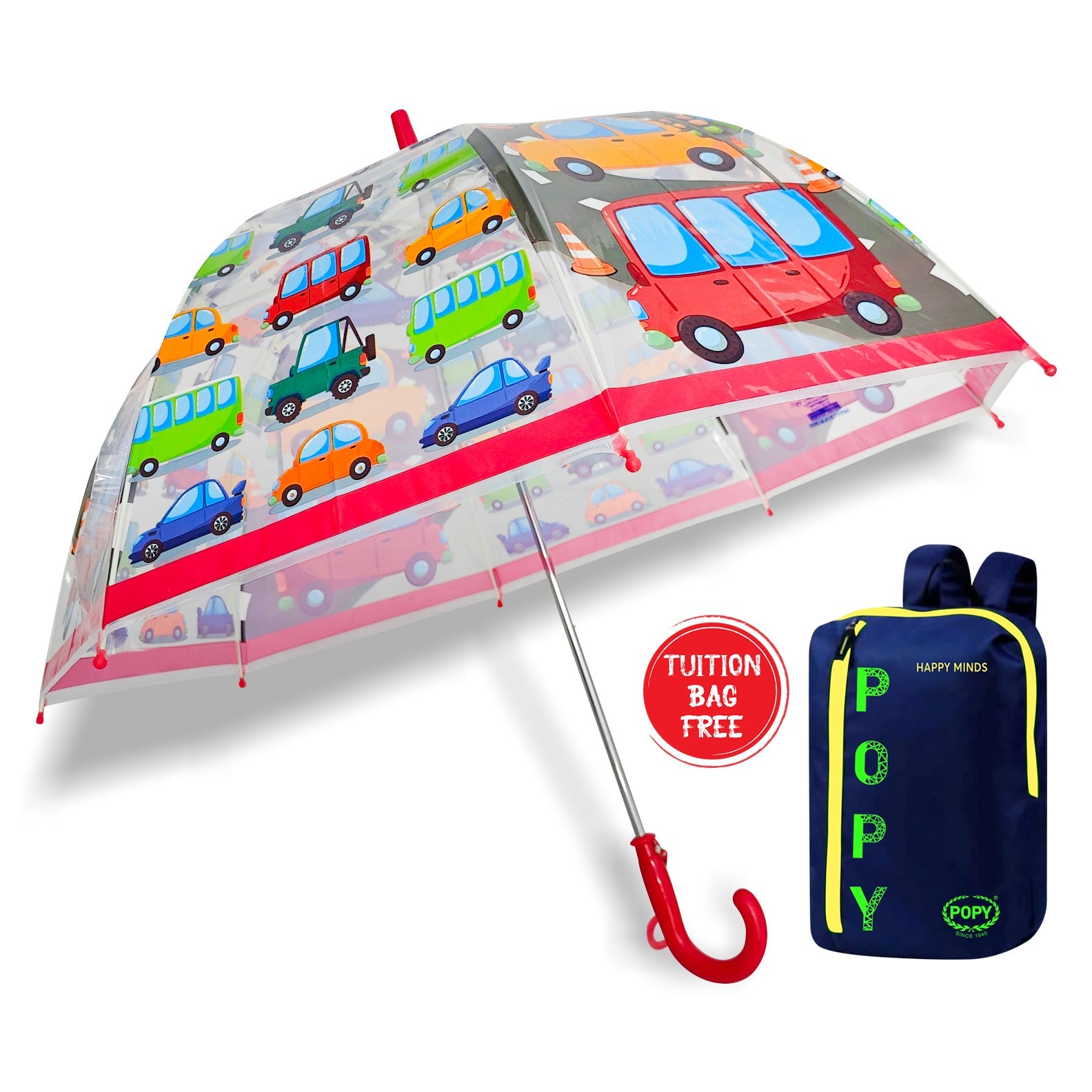 POPY DOME KIDS' TRANSPARENT UMBRELLA