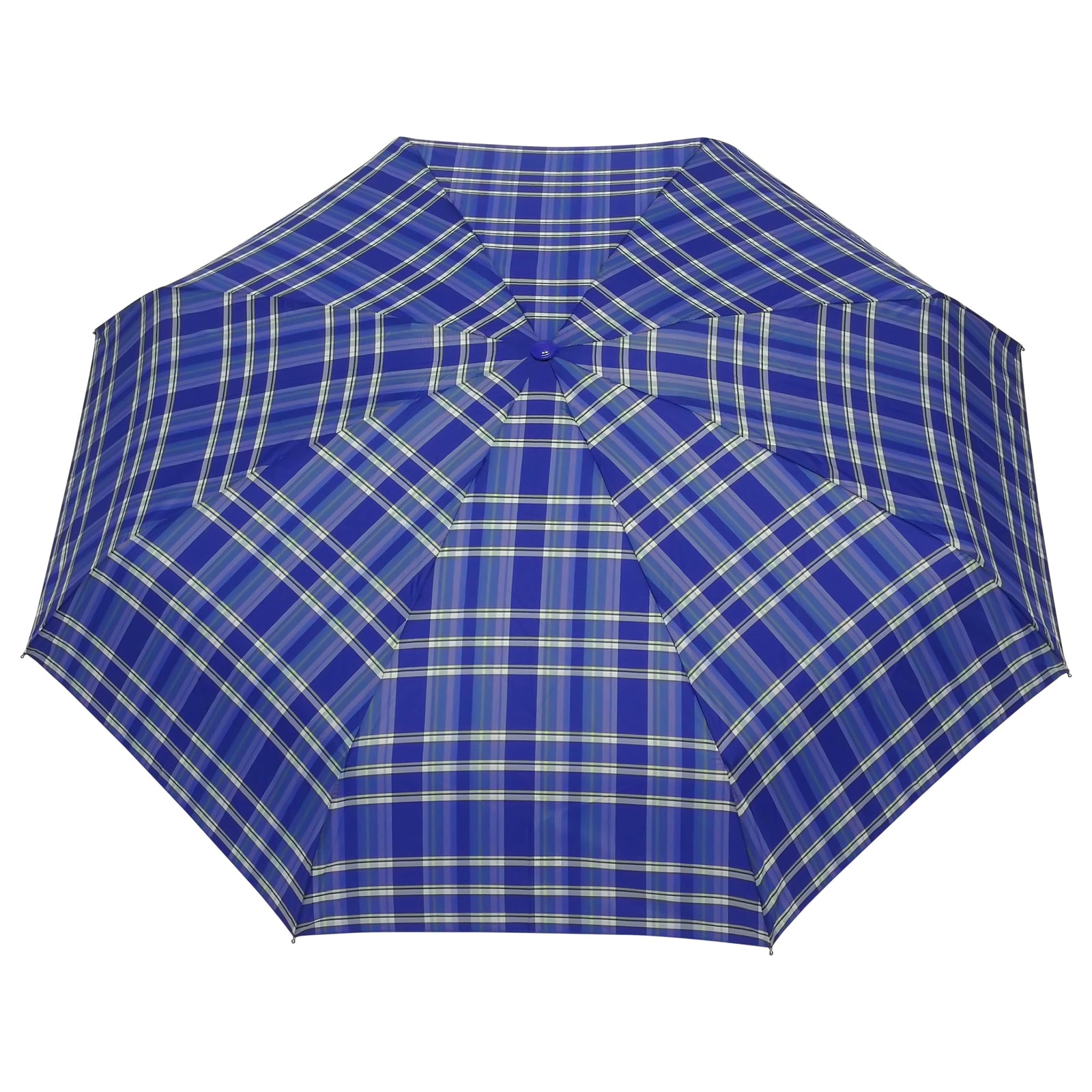 POPY NANO 5 FOLD CHECK PRINT UMBRELLA WITH SILVER COATING