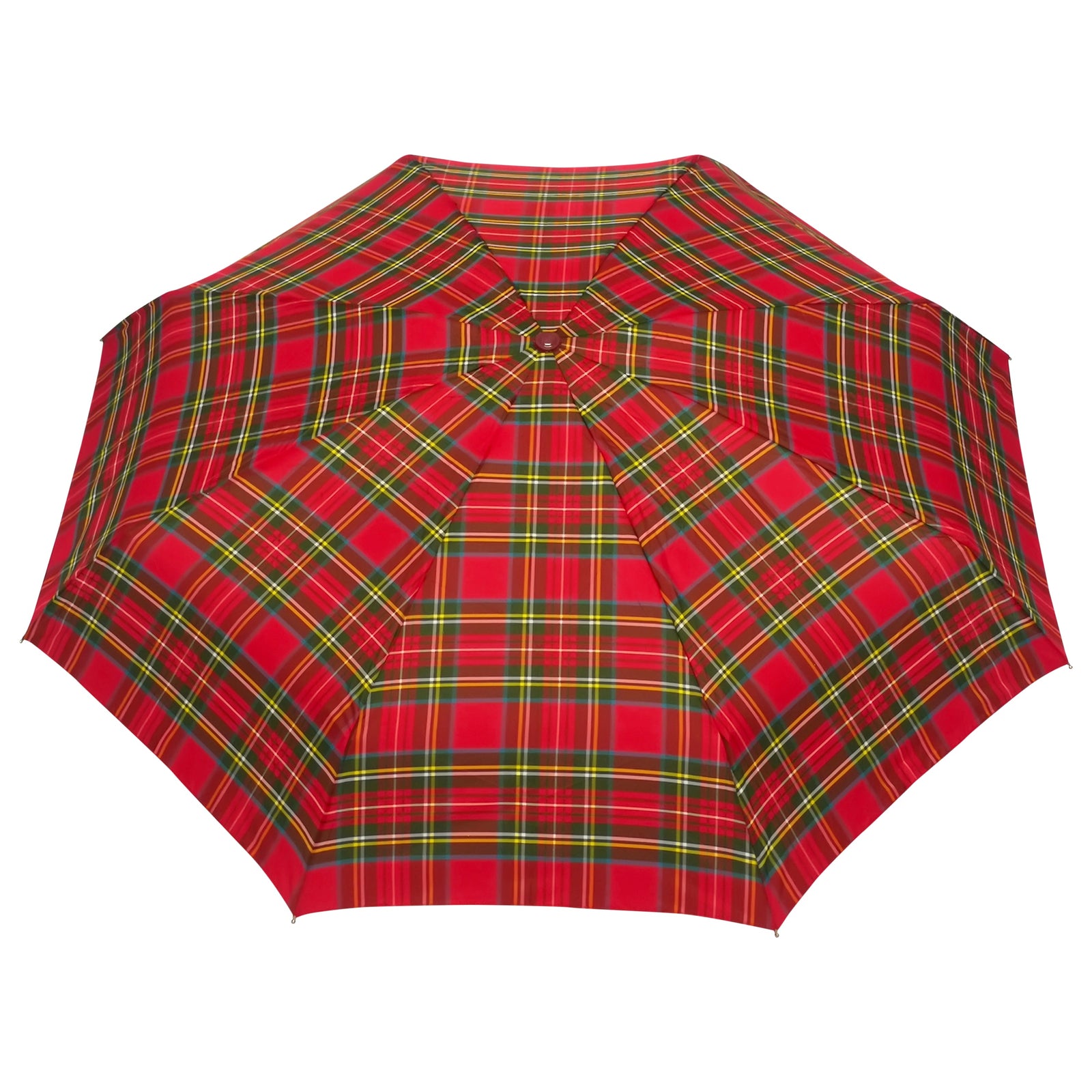 POPY NANO 5 FOLD CHECK PRINT UMBRELLA WITH SILVER COATING