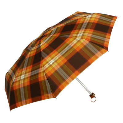 POPY NANO 5 FOLD CHECK PRINT UMBRELLA WITH SILVER COATING
