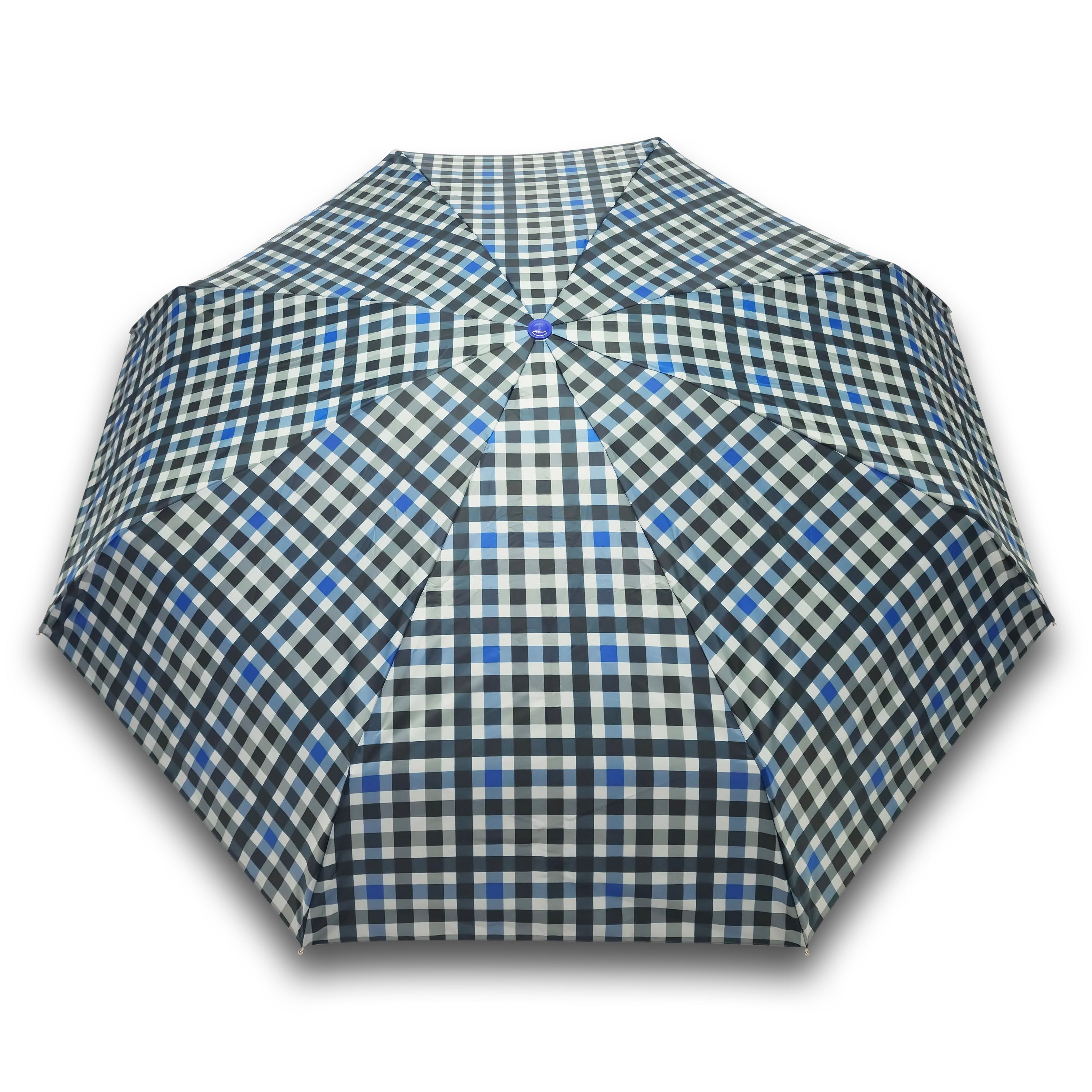 Popy Nano 5 Fold Check Print Umbrella With Silver Coating
