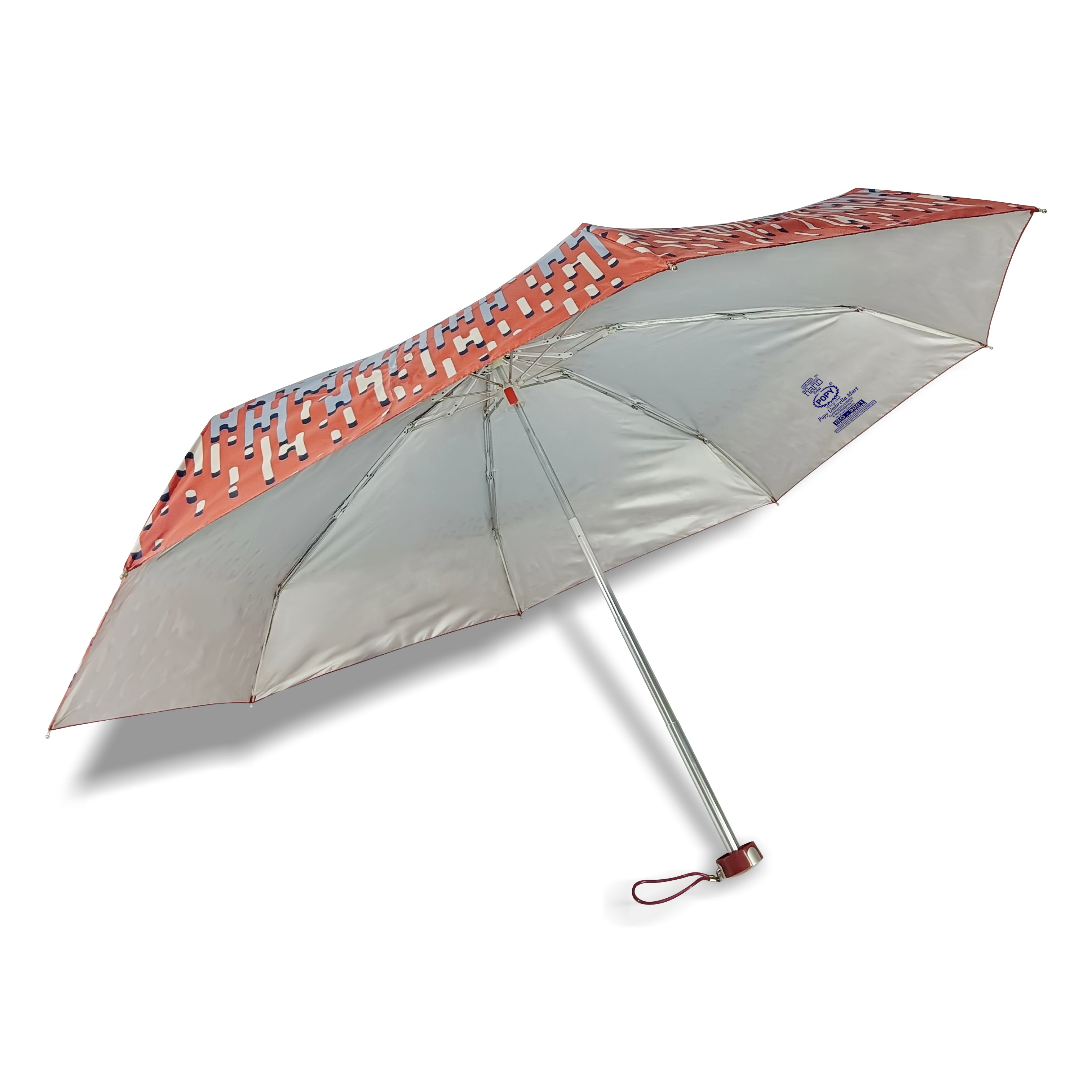 Popy Nano 5 Fold Printed Umbrella With Silver Coating