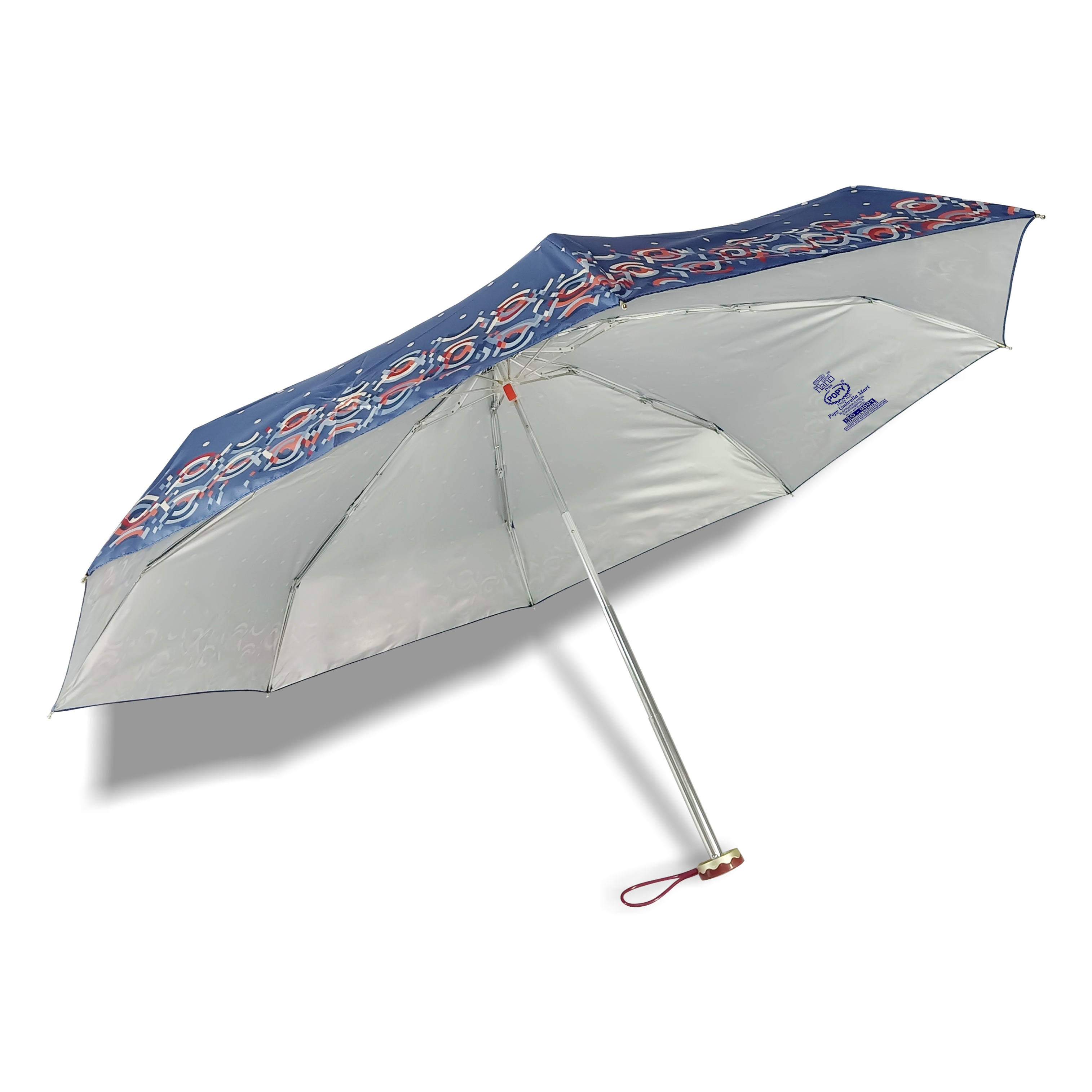 Popy Nano 5 Fold Printed Umbrella With Silver Coating