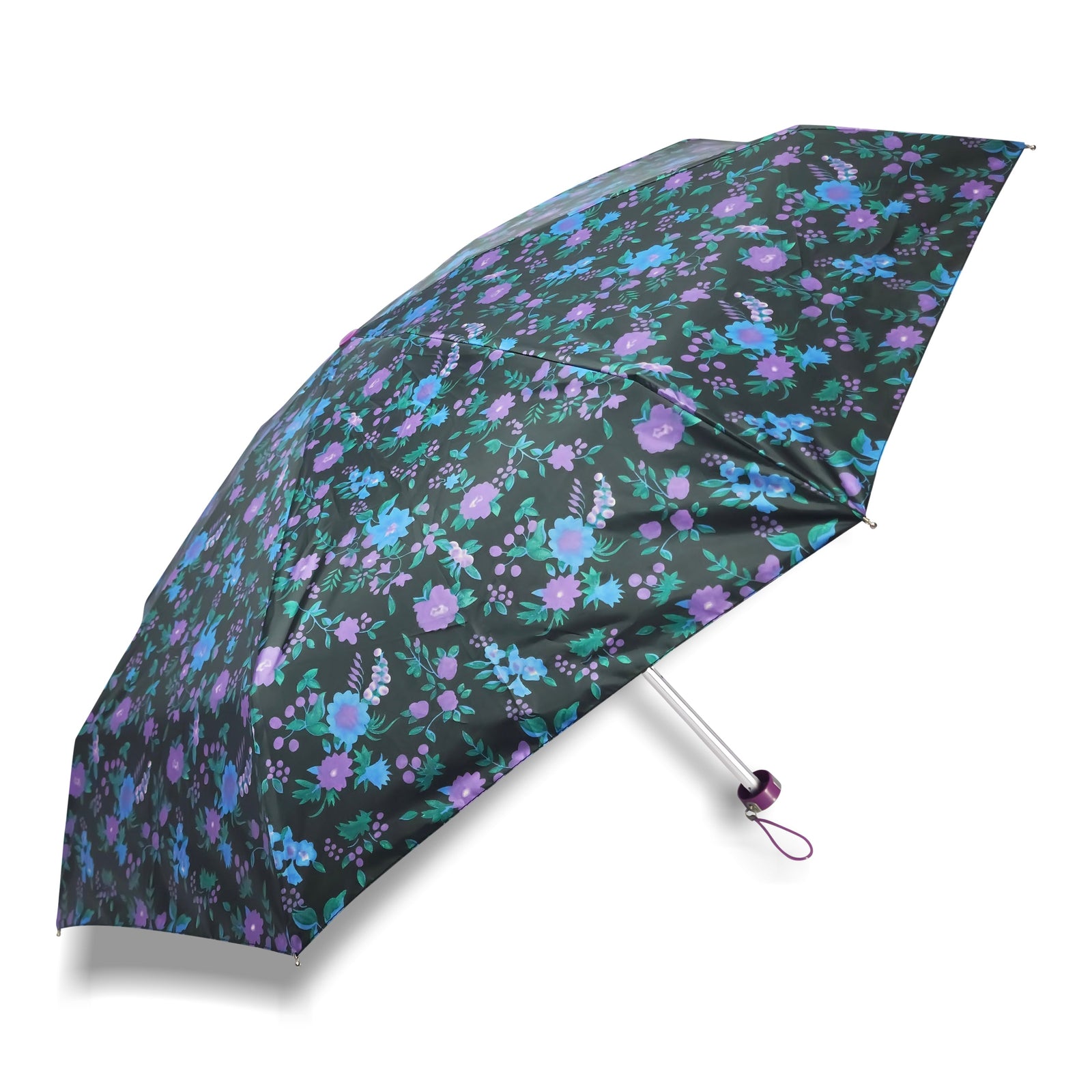 POPY NANO 5 FOLD PRINTED UMBRELLA WITH SILVER COATING