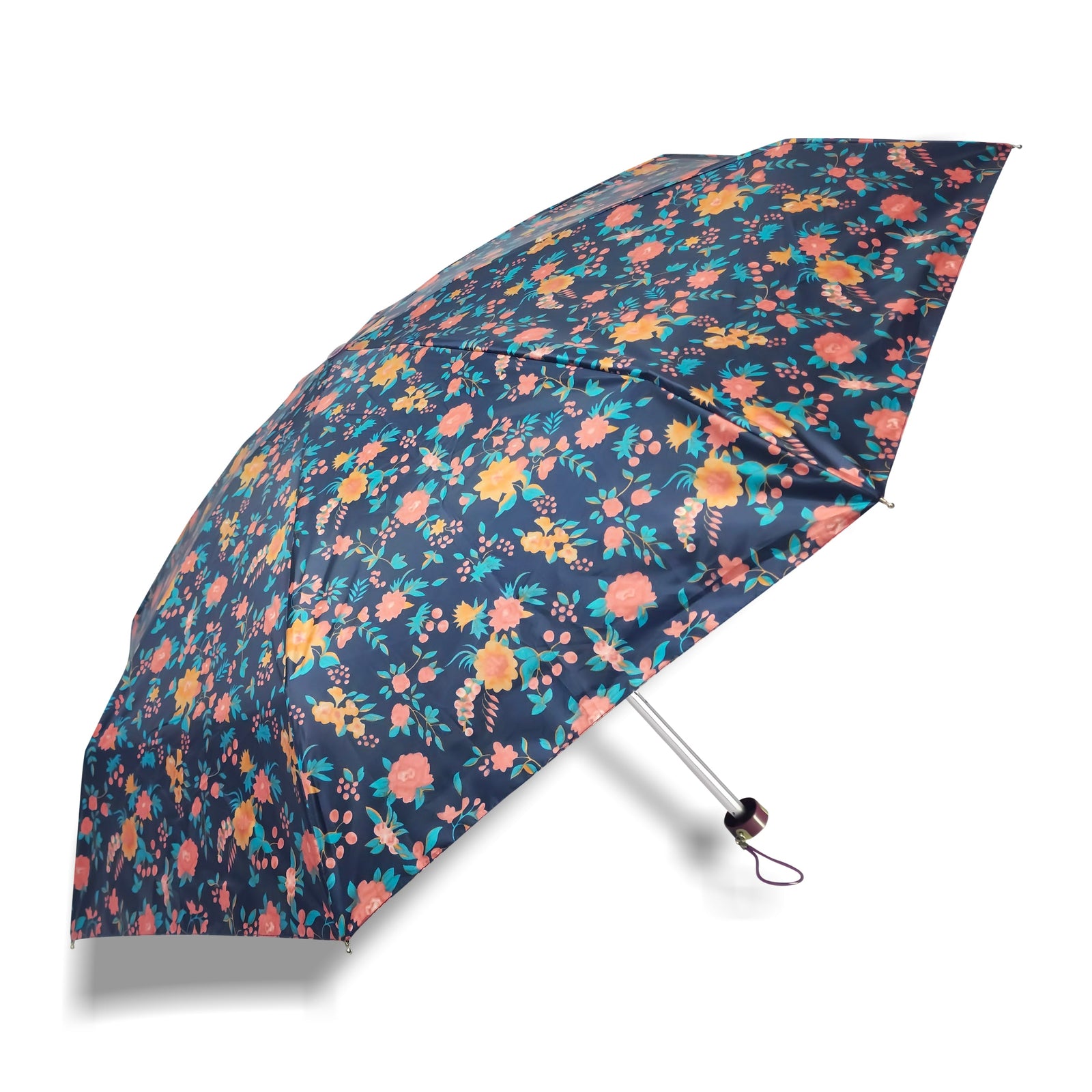 POPY NANO 5 FOLD PRINTED UMBRELLA WITH SILVER COATING