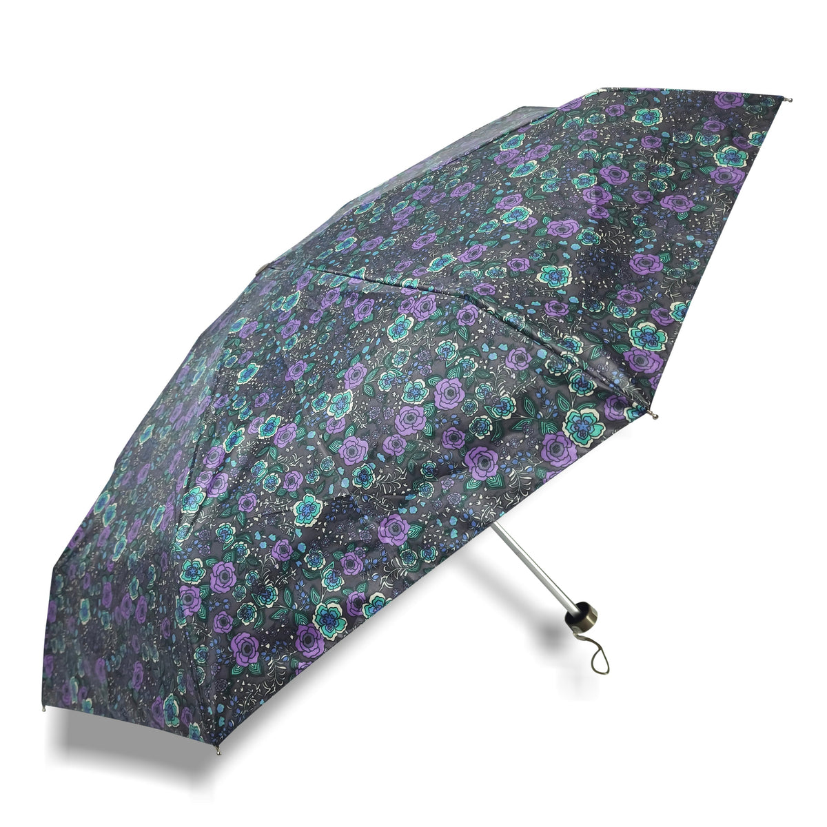 POPY NANO 5 FOLD PRINTED UMBRELLA WITH SILVER COATING