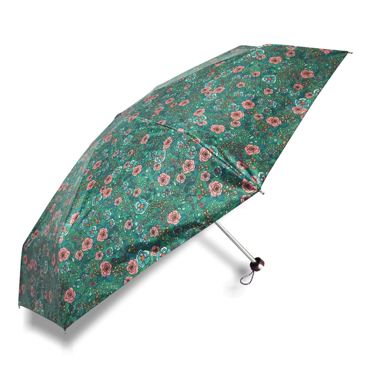 POPY NANO 5 FOLD PRINTED UMBRELLA WITH SILVER COATING