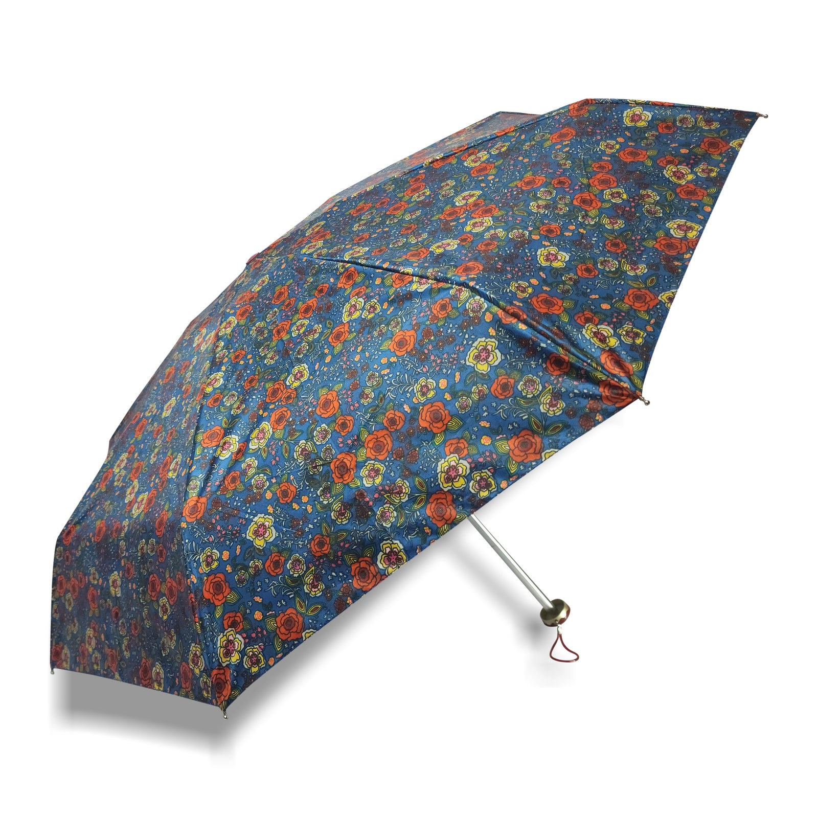 POPY NANO 5 FOLD PRINTED UMBRELLA WITH SILVER COATING