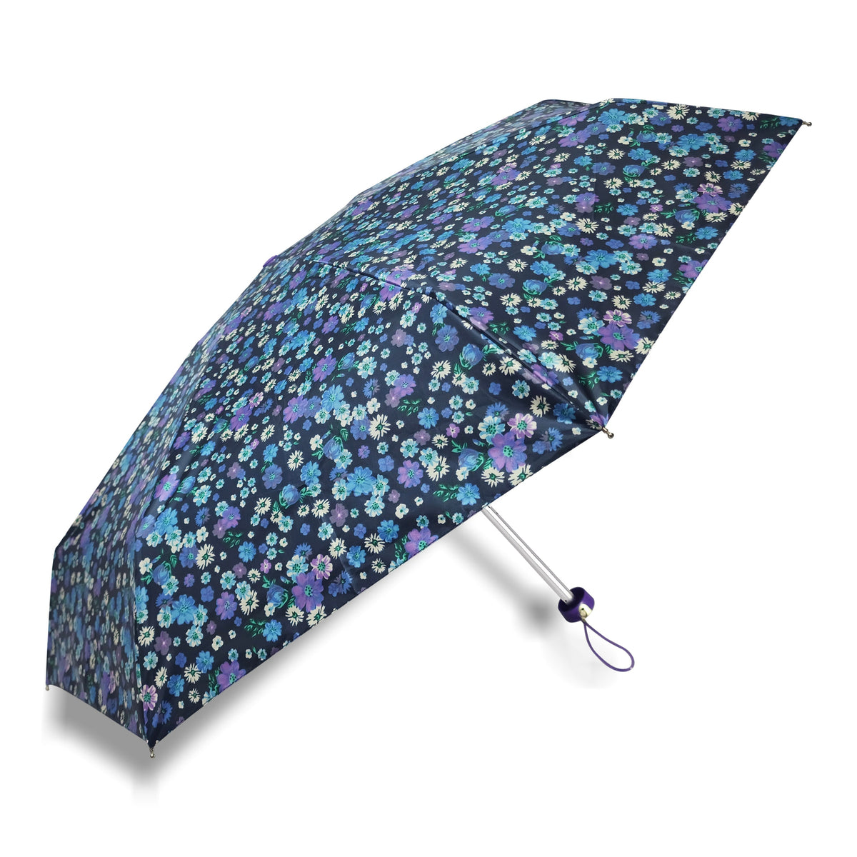 POPY NANO 5 FOLD PRINTED UMBRELLA WITH SILVER COATING
