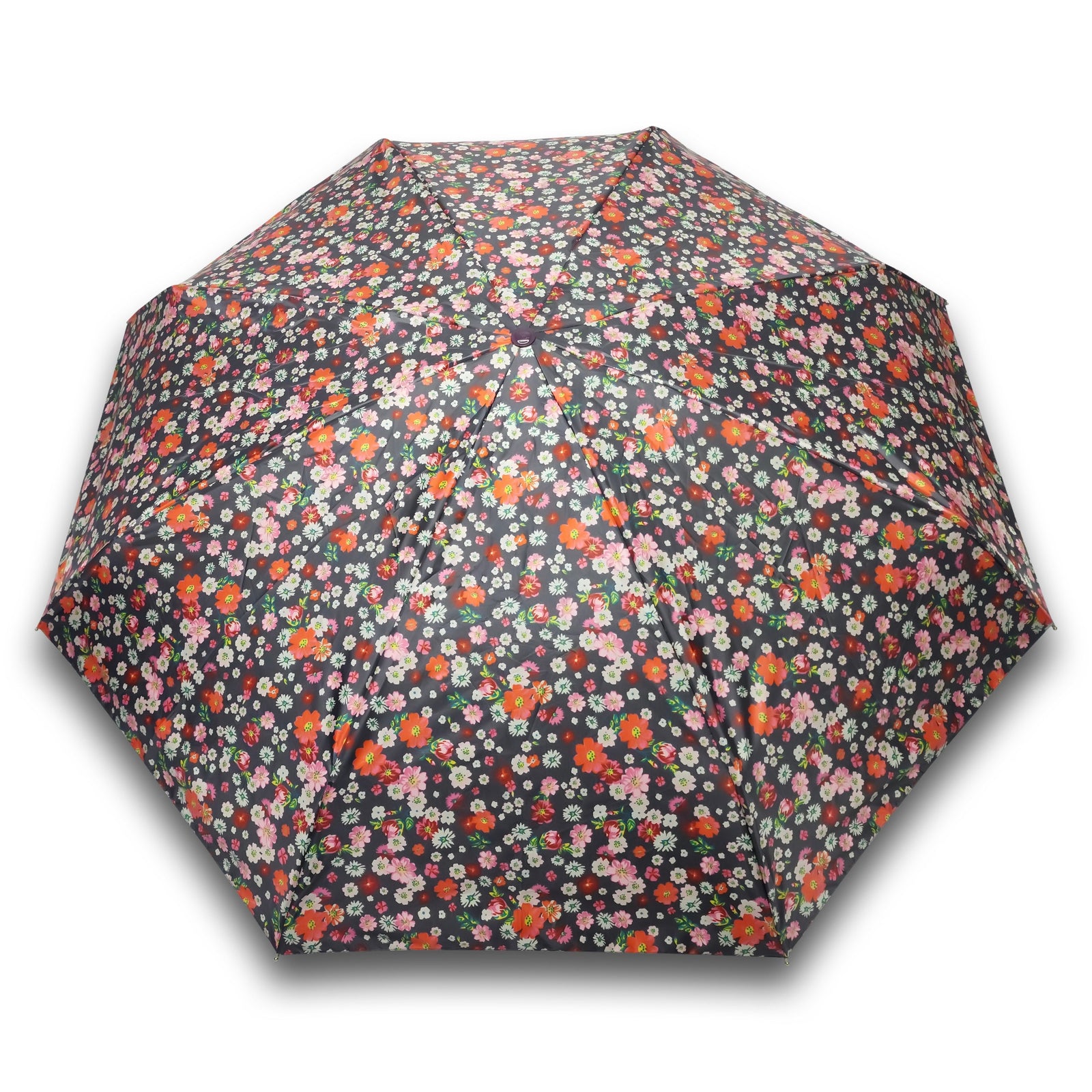 POPY NANO 5 FOLD PRINTED UMBRELLA WITH SILVER COATING