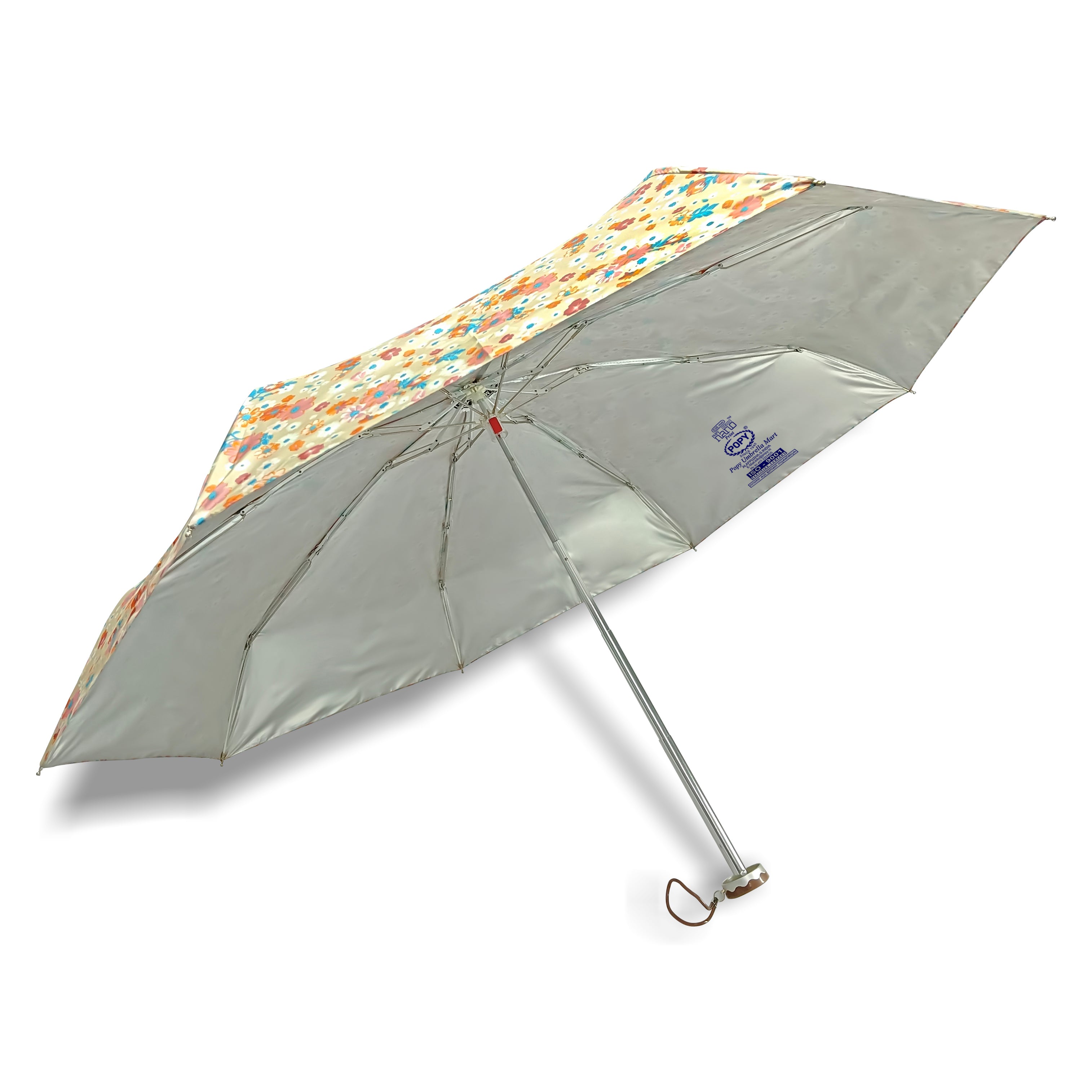 Popy Nano 5 Fold Printed Umbrella With Silver Coating