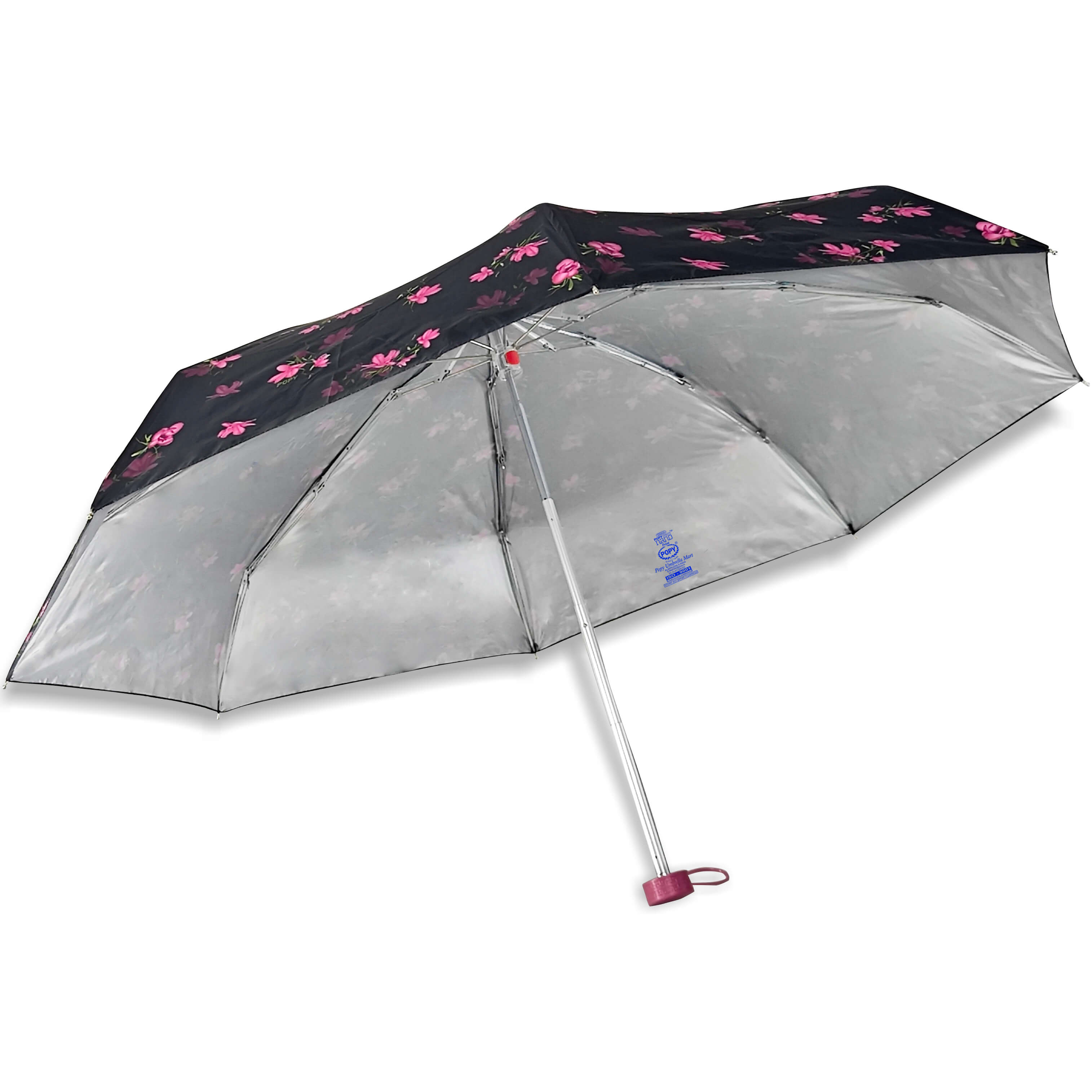 Popy Nano 5 Fold Printed Umbrella With Silver Coating