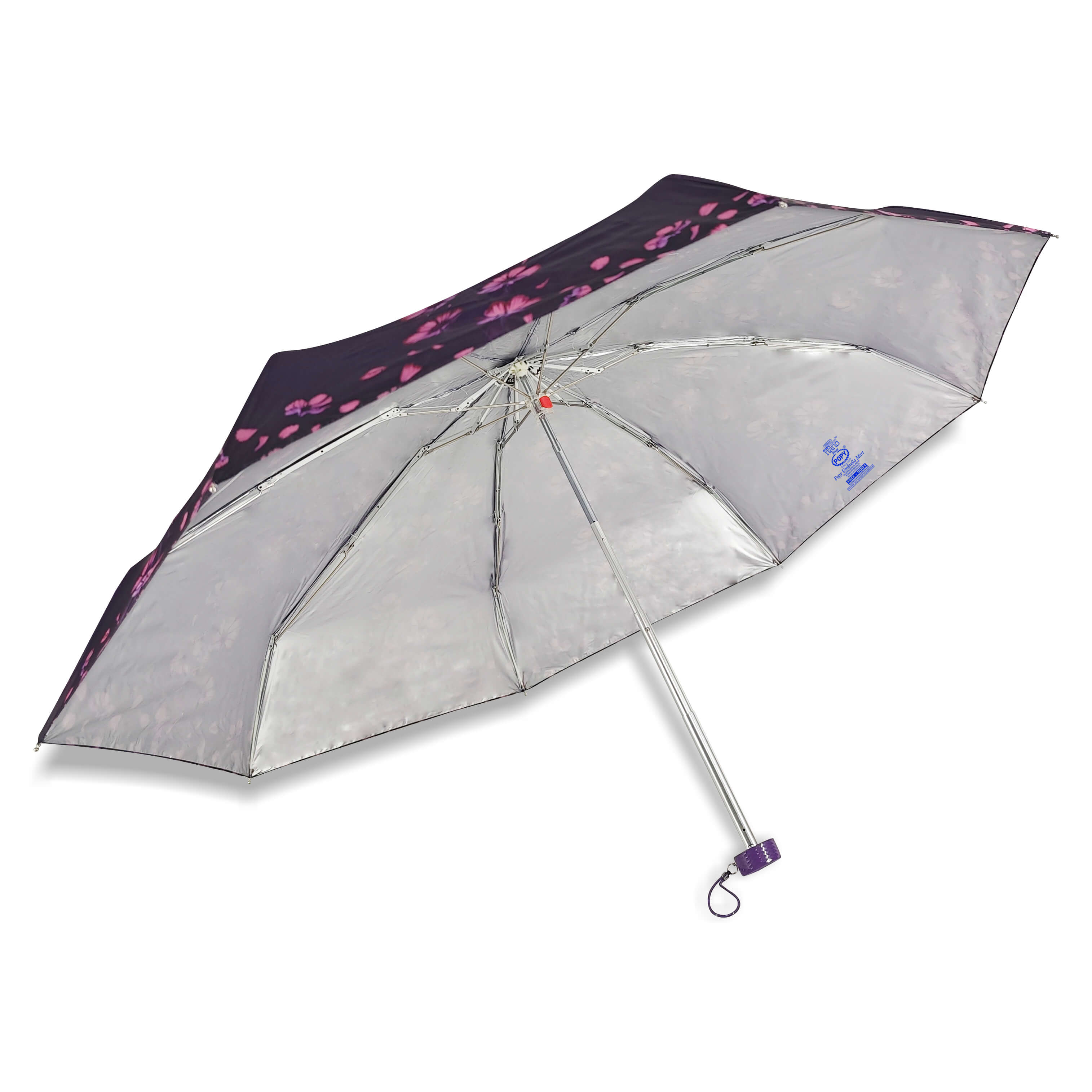 Popy Nano 5 Fold Printed Umbrella With Silver Coating