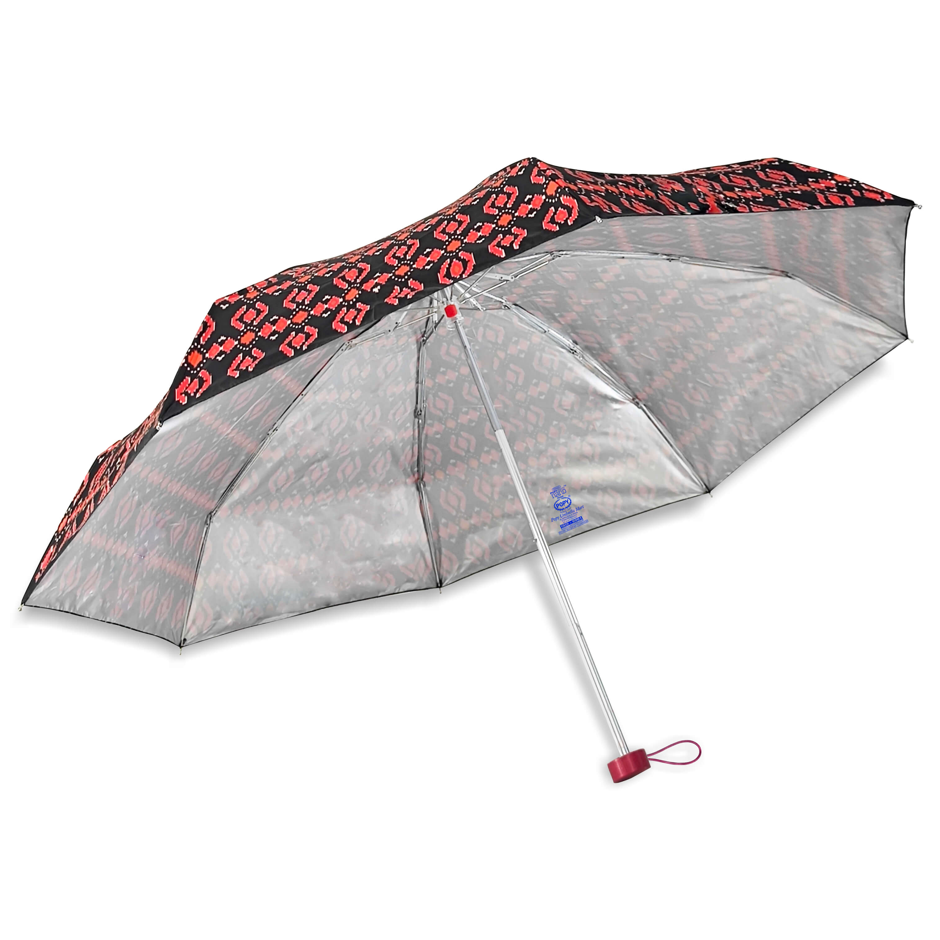 Popy Nano 5 Fold Printed Umbrella With Silver Coating