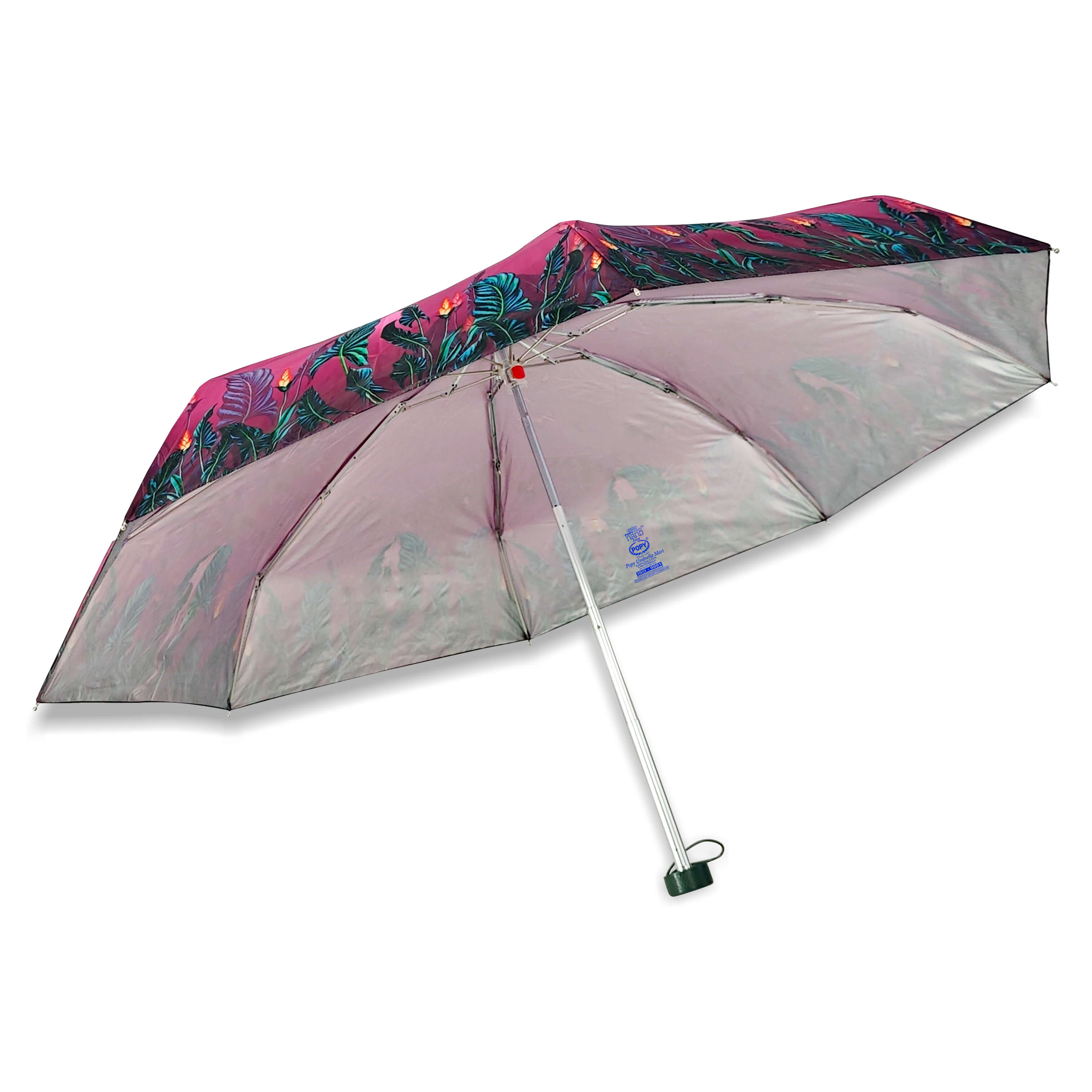 Popy Nano 5 Fold Printed Umbrella With Silver Coating
