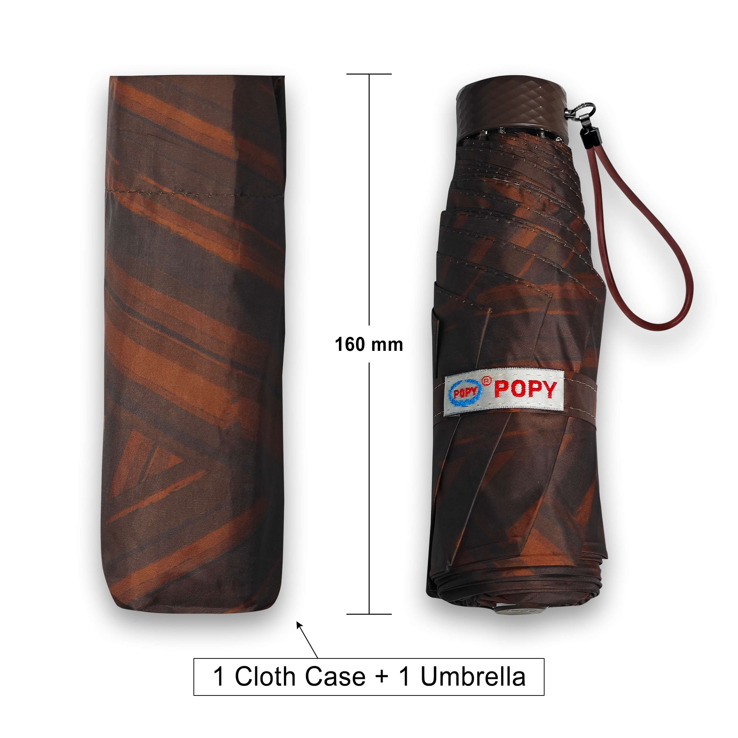 Popy Nano 5 Fold Printed Umbrella With Silver Coating