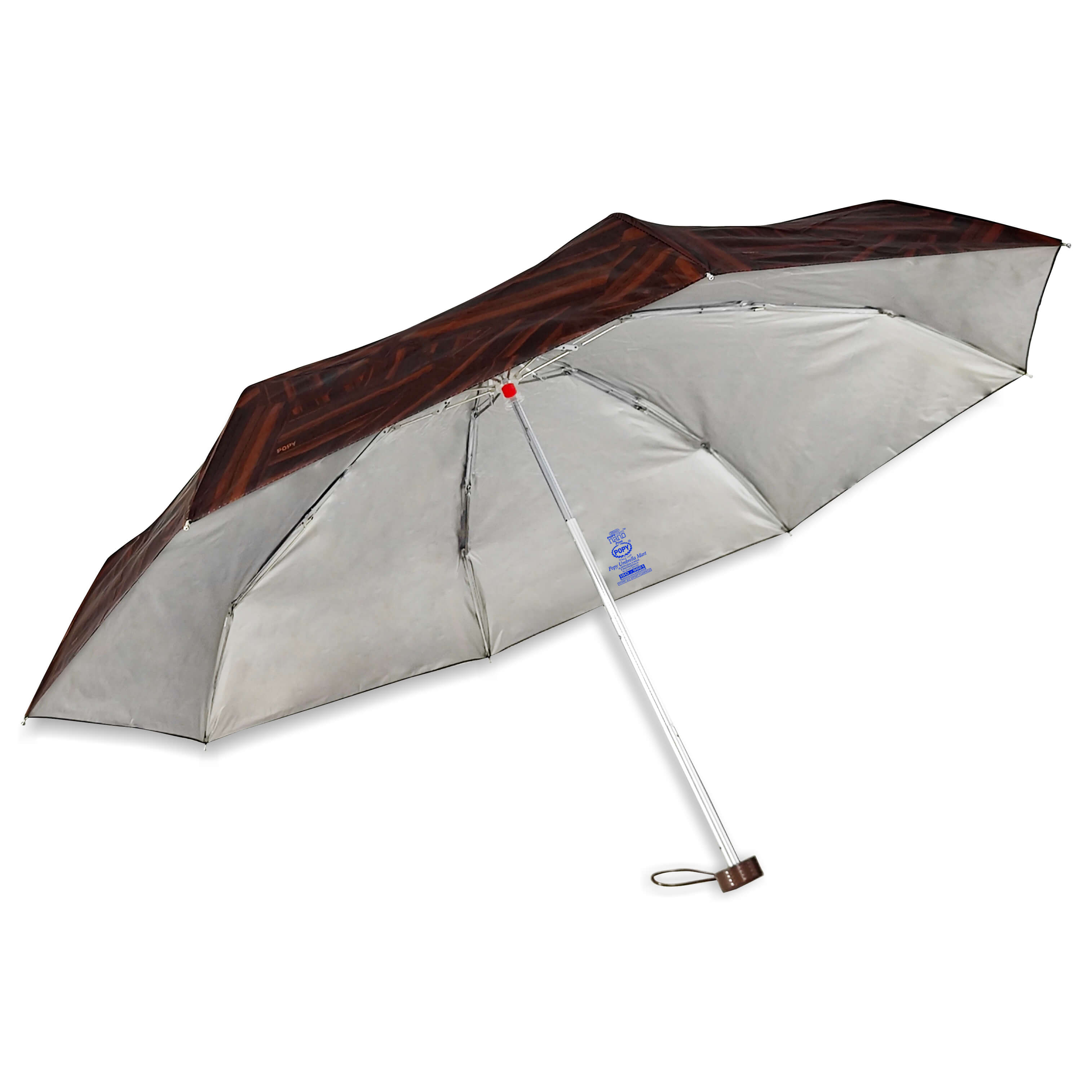Popy Nano 5 Fold Printed Umbrella With Silver Coating