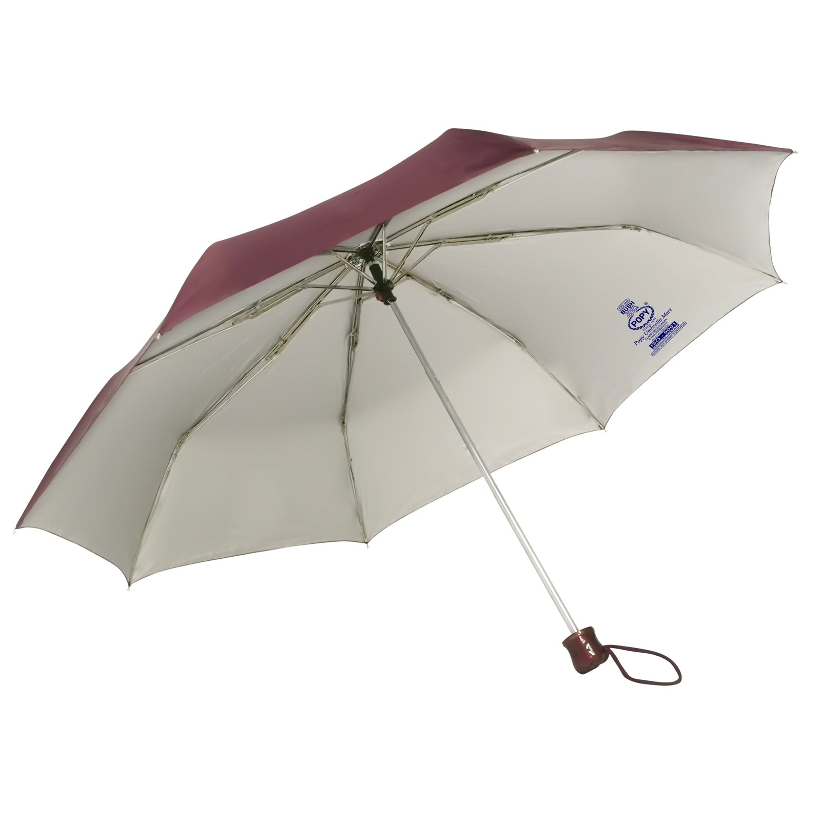 BUSH SILVER 3 FOLD SOLID COLOUR UMBRELLA