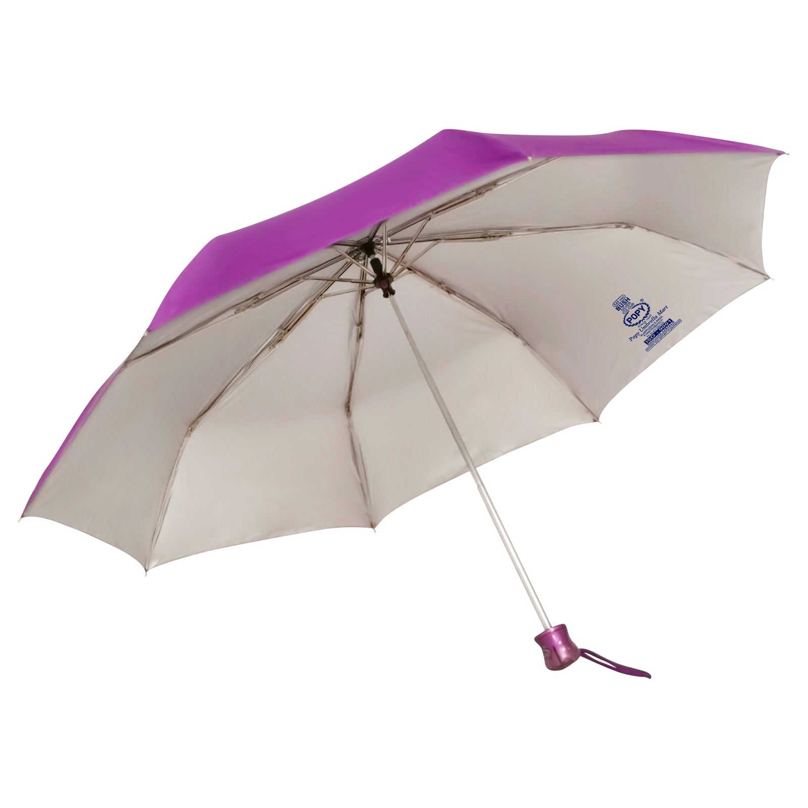 BUSH SILVER 3 FOLD SOLID COLOUR UMBRELLA