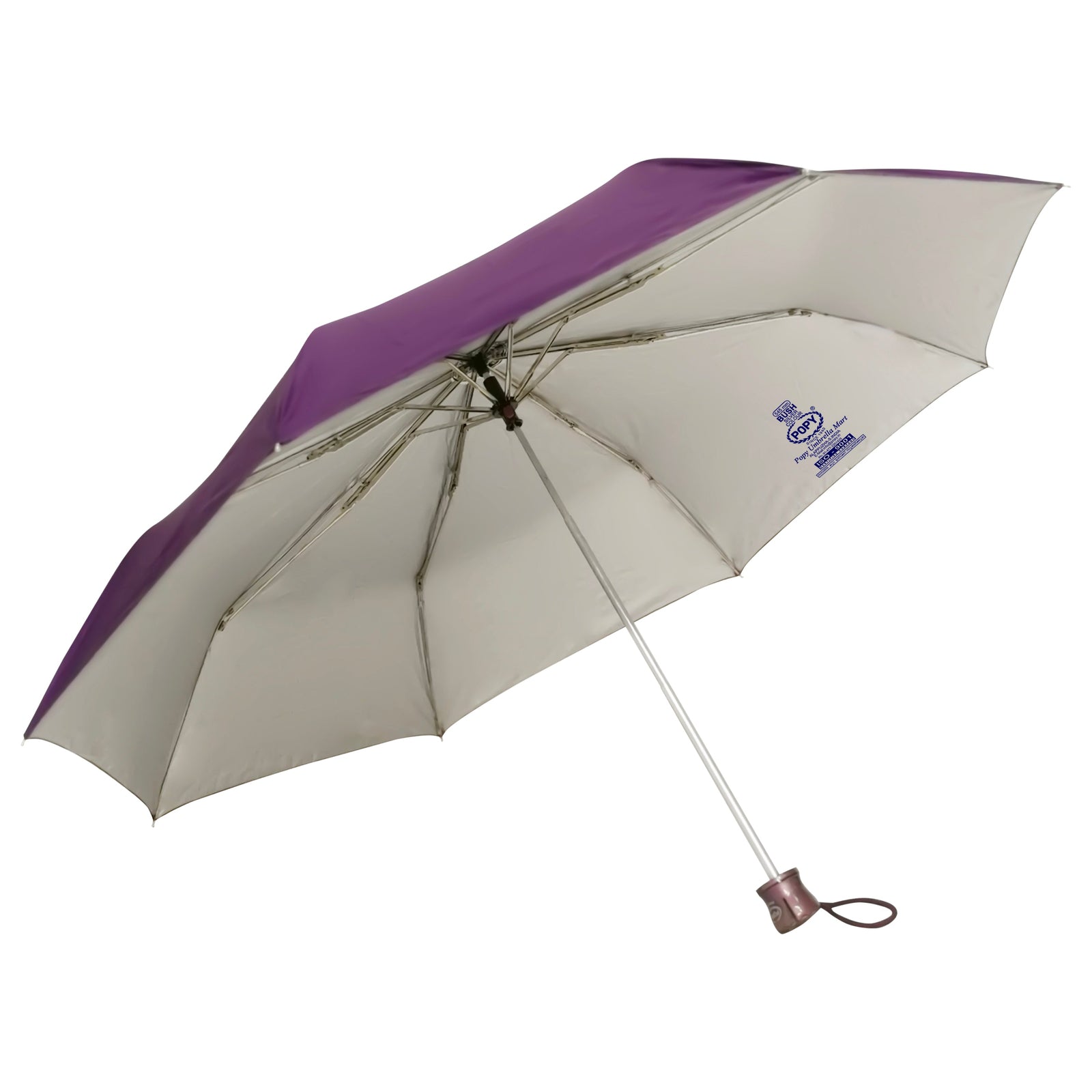 BUSH SILVER 3 FOLD SOLID COLOUR UMBRELLA