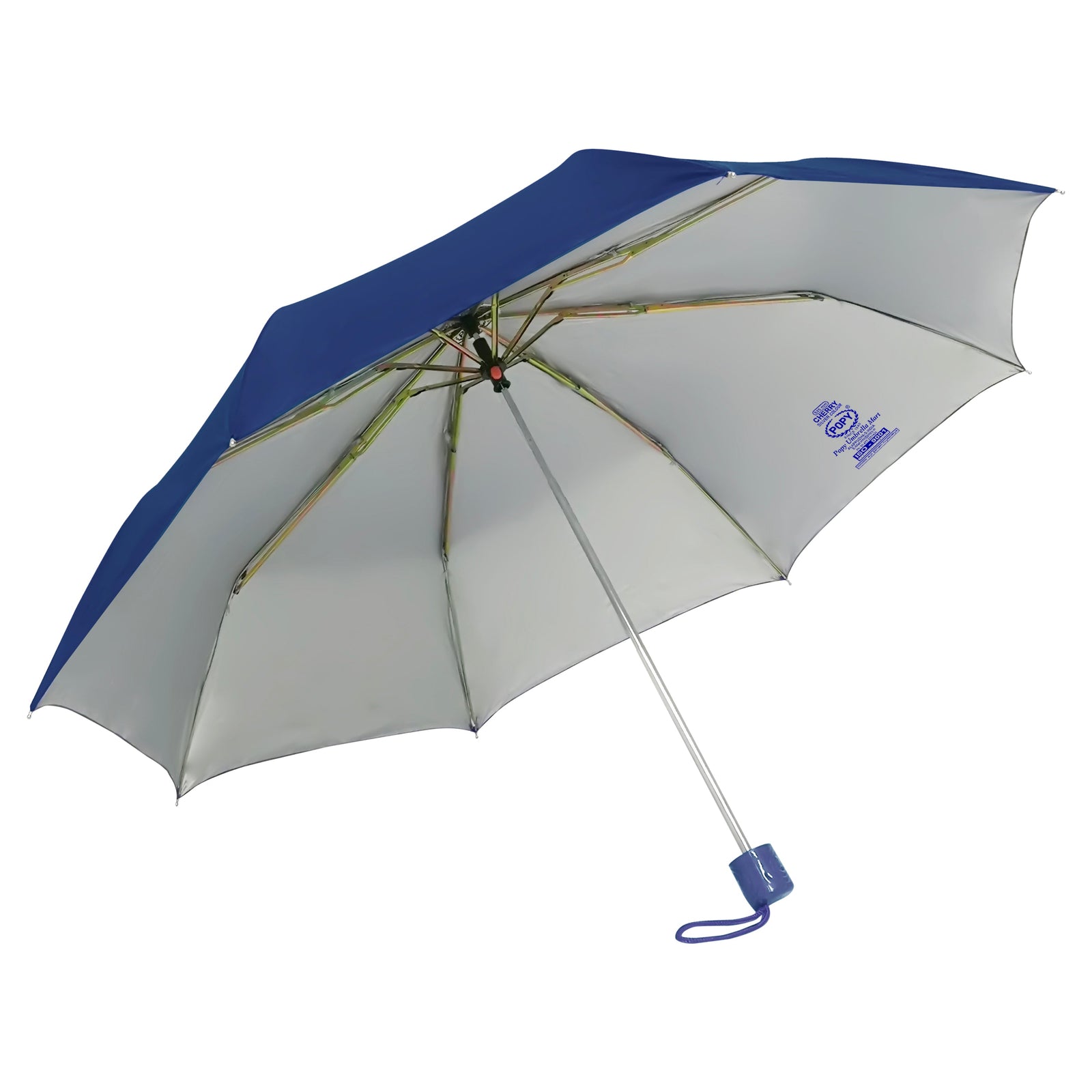 CHERRY 3FOLD SOLID COLOUR UMBRELLA WITH SILVER COATING