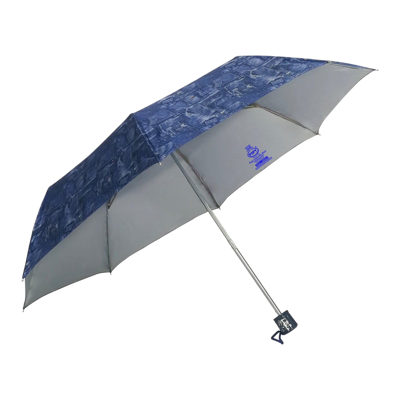 JEANS 3 FOLD UMBRELLA WITH SILVER COATING