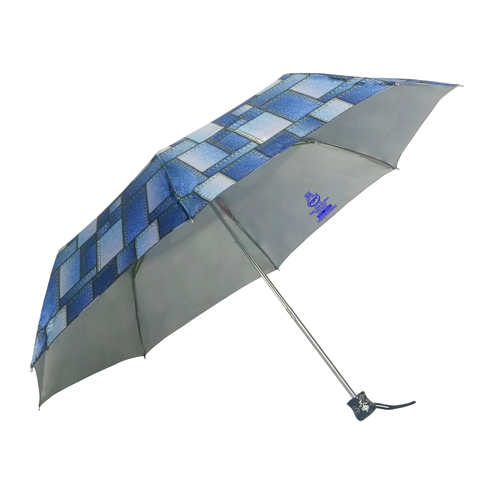 JEANS 3 FOLD UMBRELLA WITH SILVER COATING