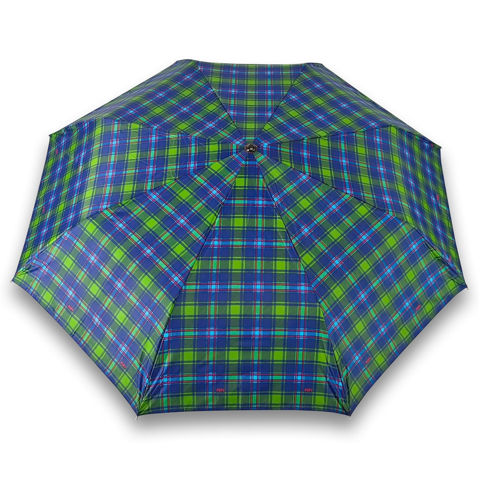 CHERRY SILVER 3 FOLD CHECK PRINT UMBRELLA