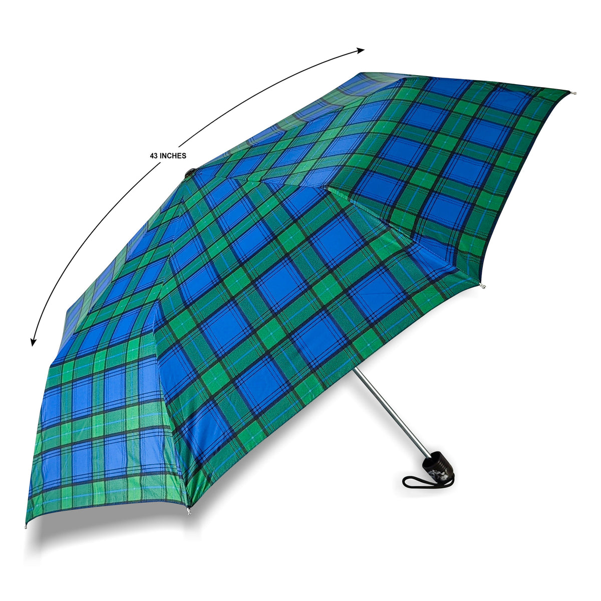 CHERRY SILVER 3 FOLD CHECK PRINT UMBRELLA