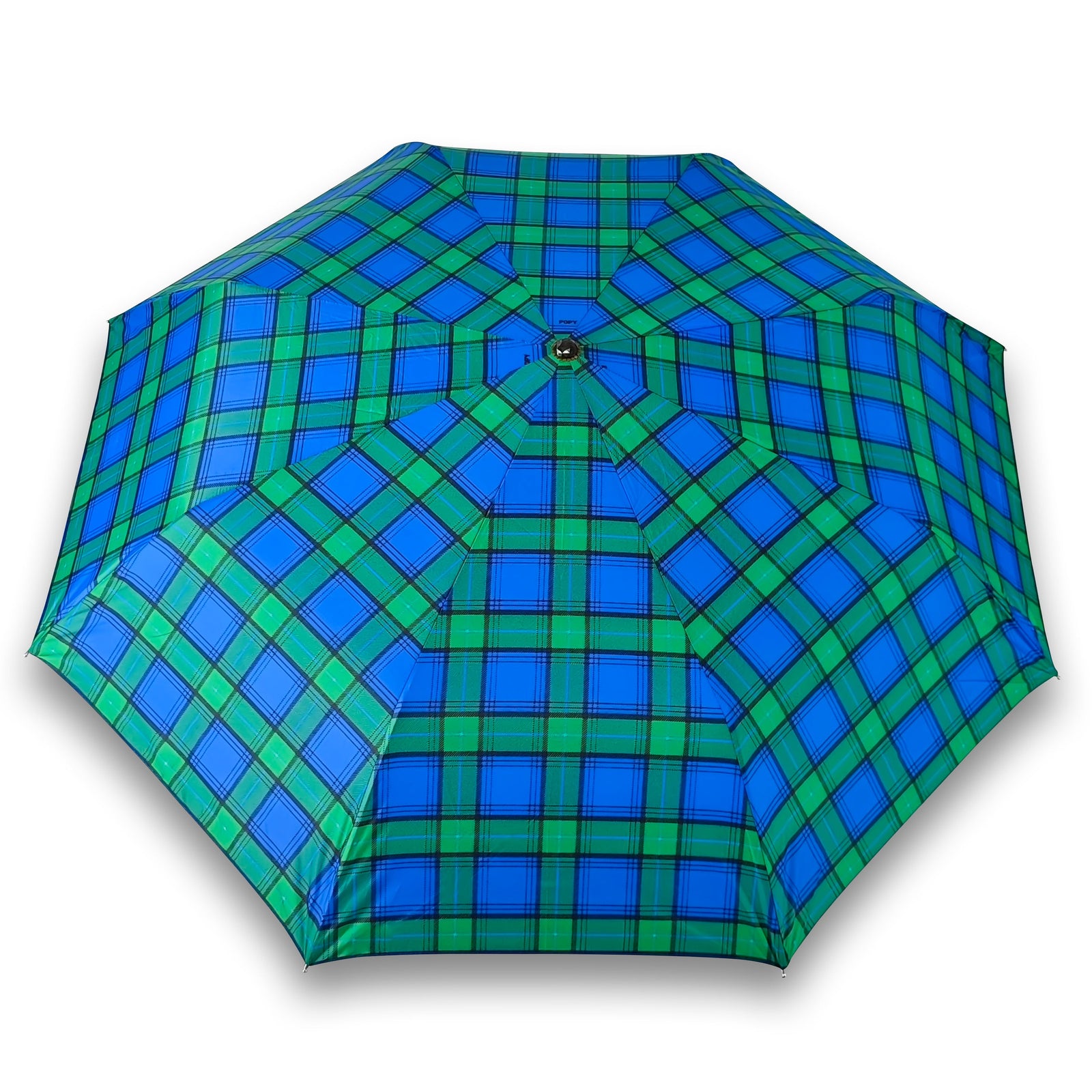 CHERRY SILVER 3 FOLD CHECK PRINT UMBRELLA
