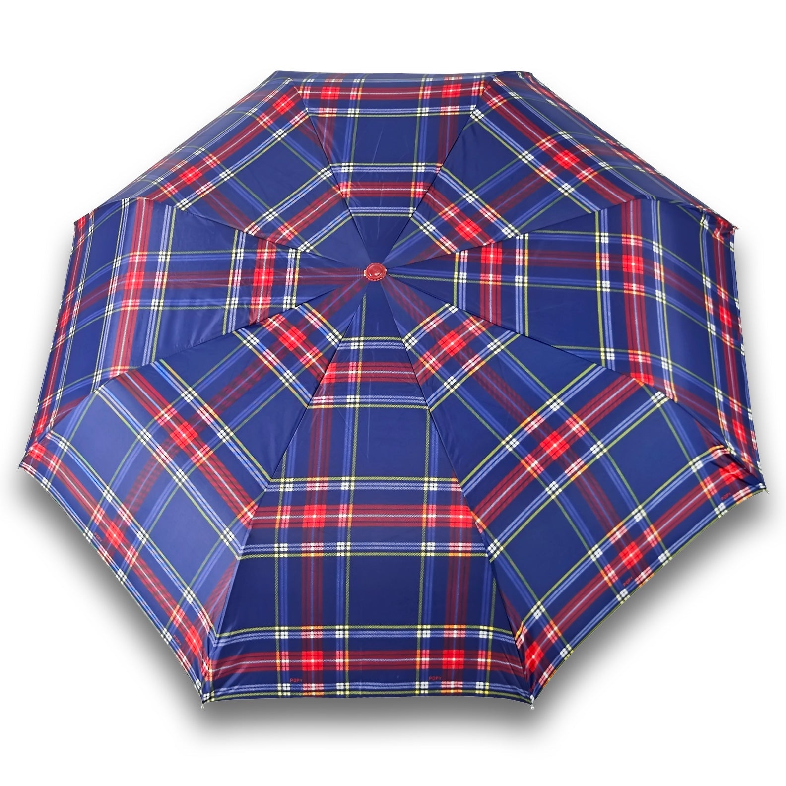 CHERRY SILVER 3 FOLD CHECK PRINT UMBRELLA