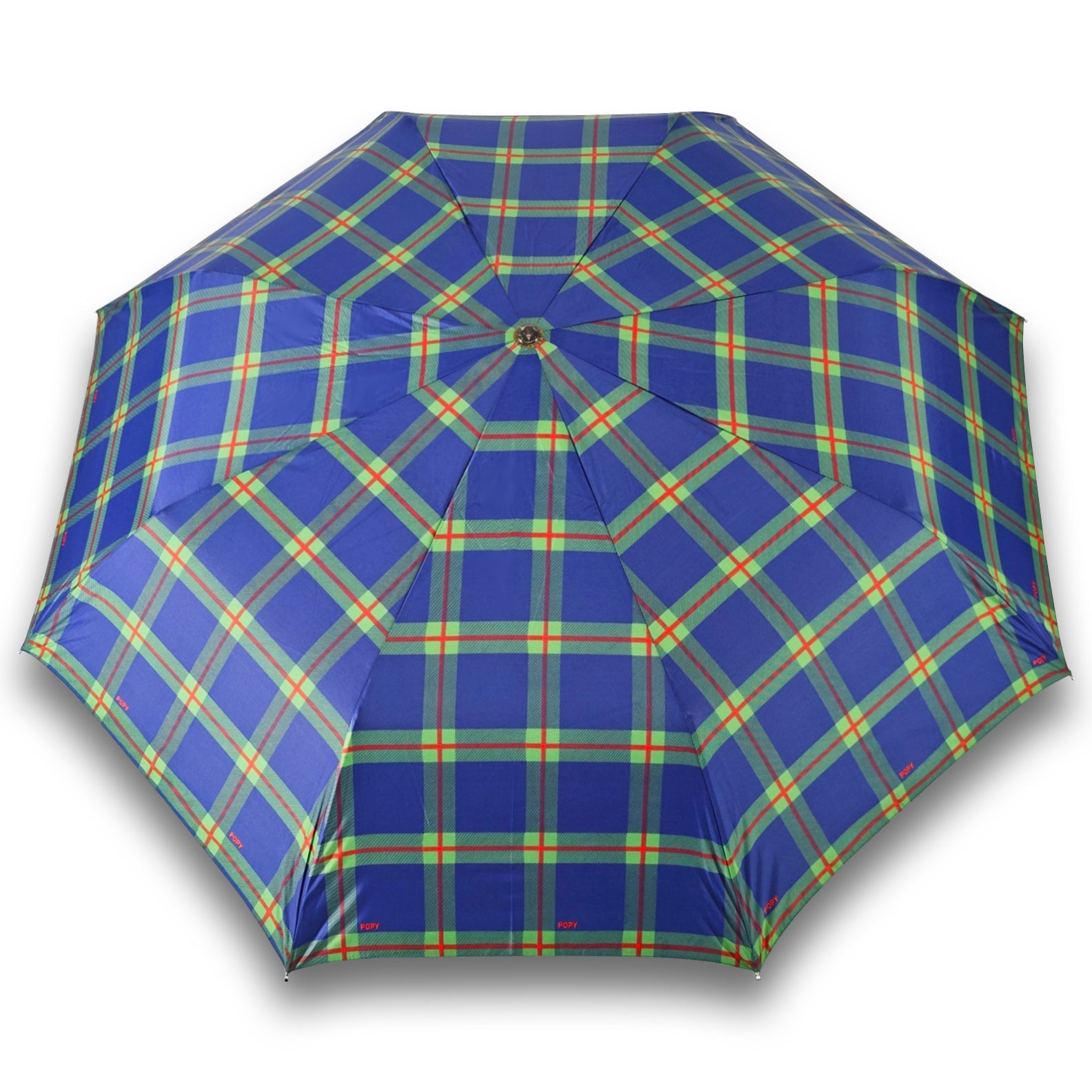 CHERRY SILVER 3 FOLD CHECK PRINT UMBRELLA