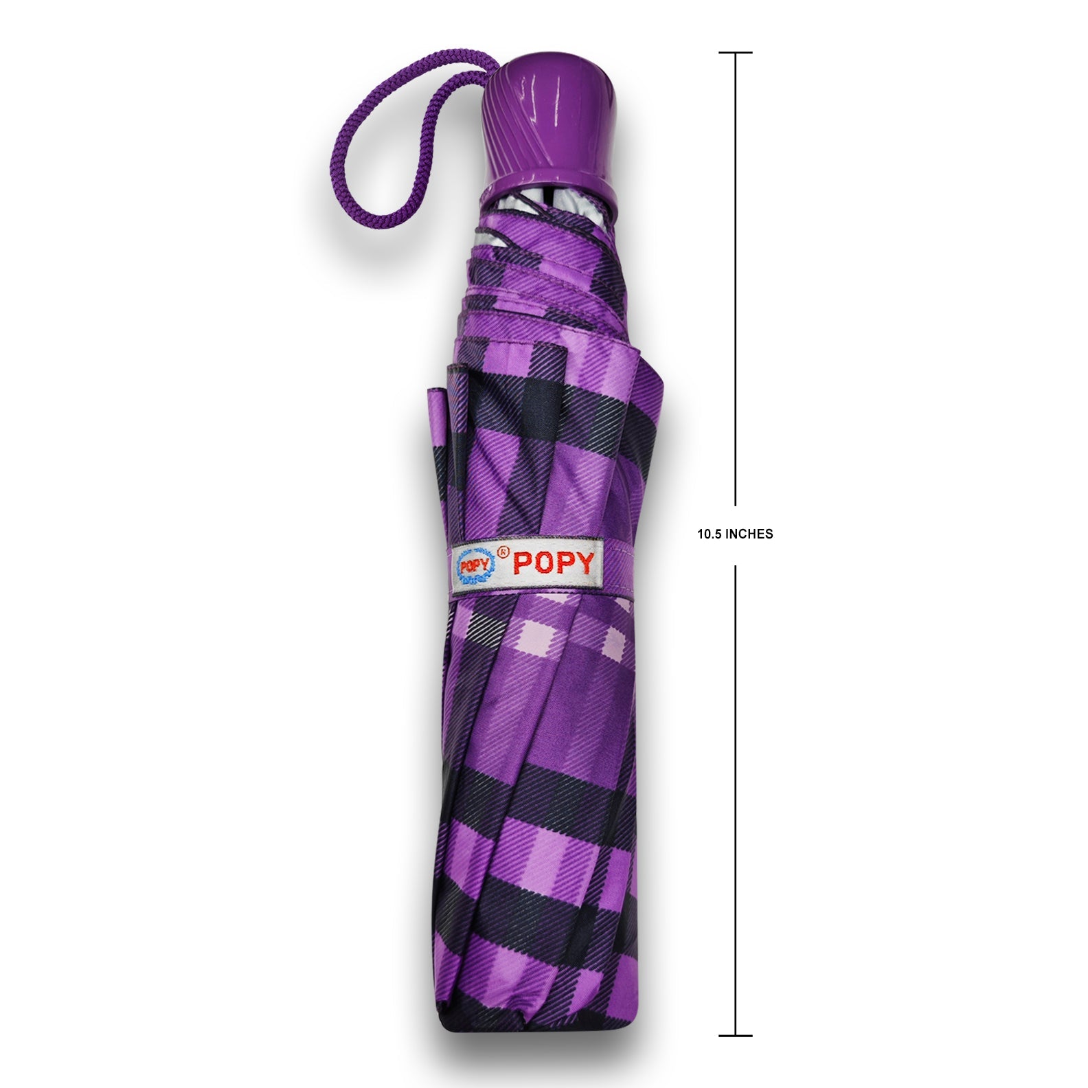CHERRY SILVER 3 FOLD CHECK PRINT UMBRELLA
