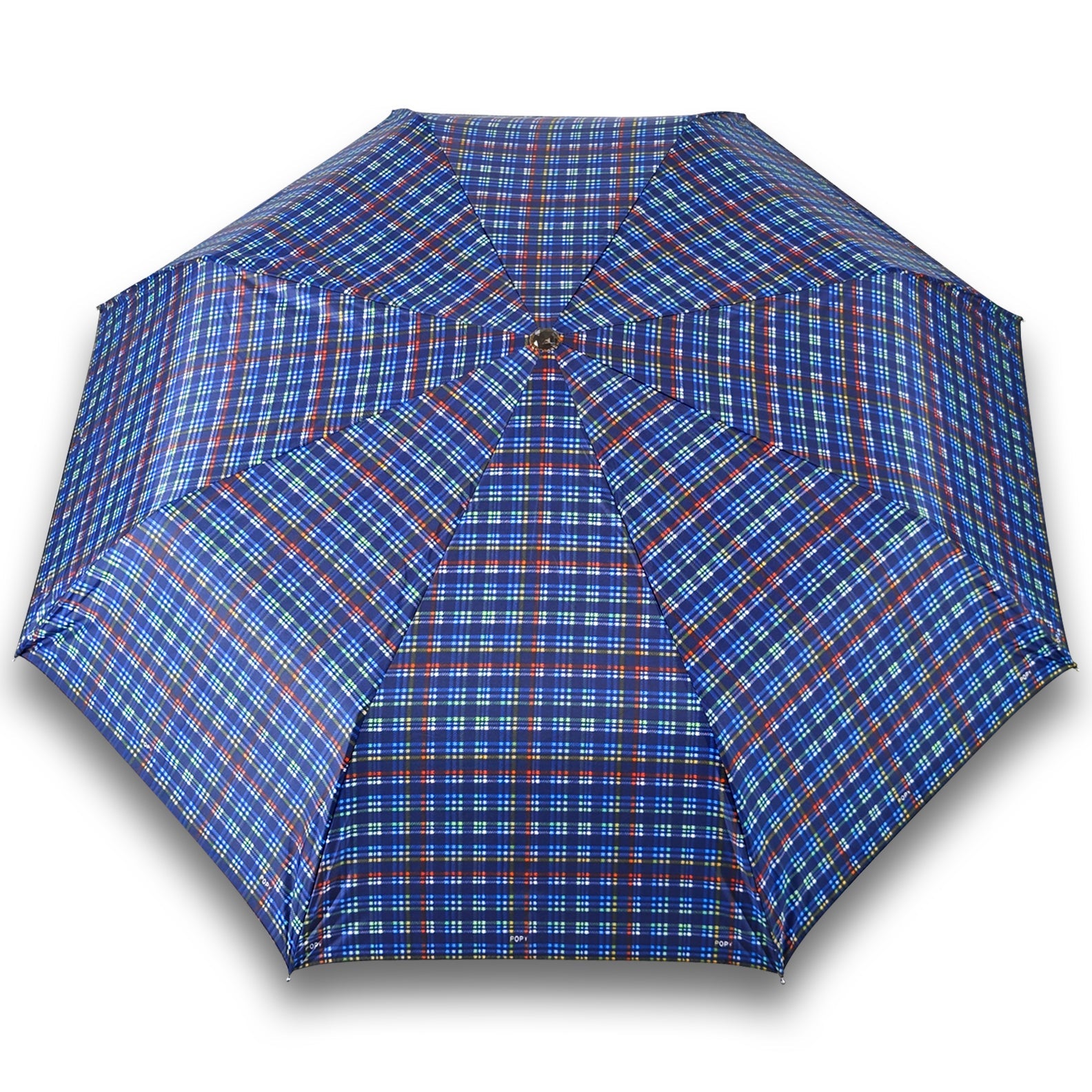 CHERRY SILVER 3 FOLD CHECK PRINT UMBRELLA
