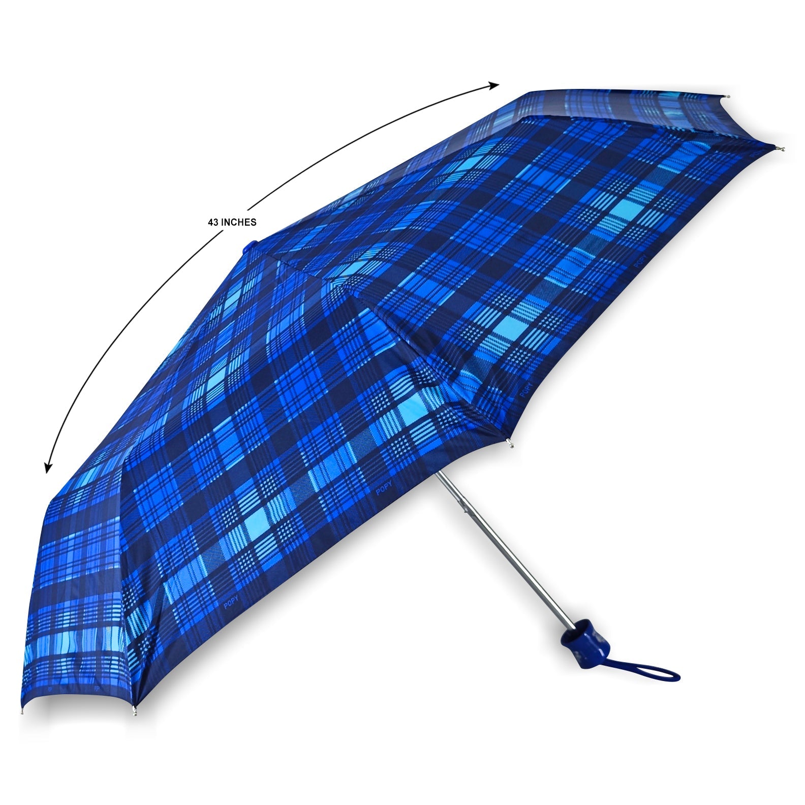 CHERRY SILVER 3 FOLD CHECK PRINT UMBRELLA