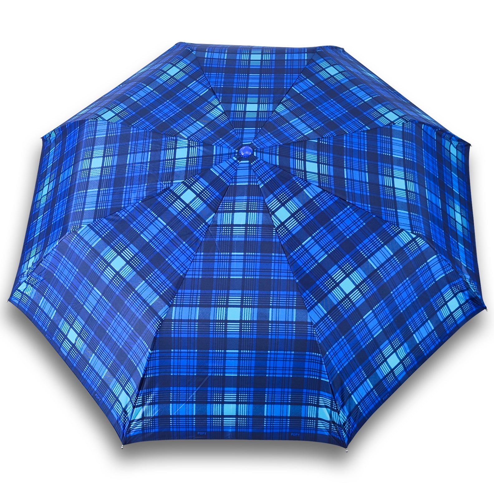 CHERRY SILVER 3 FOLD CHECK PRINT UMBRELLA