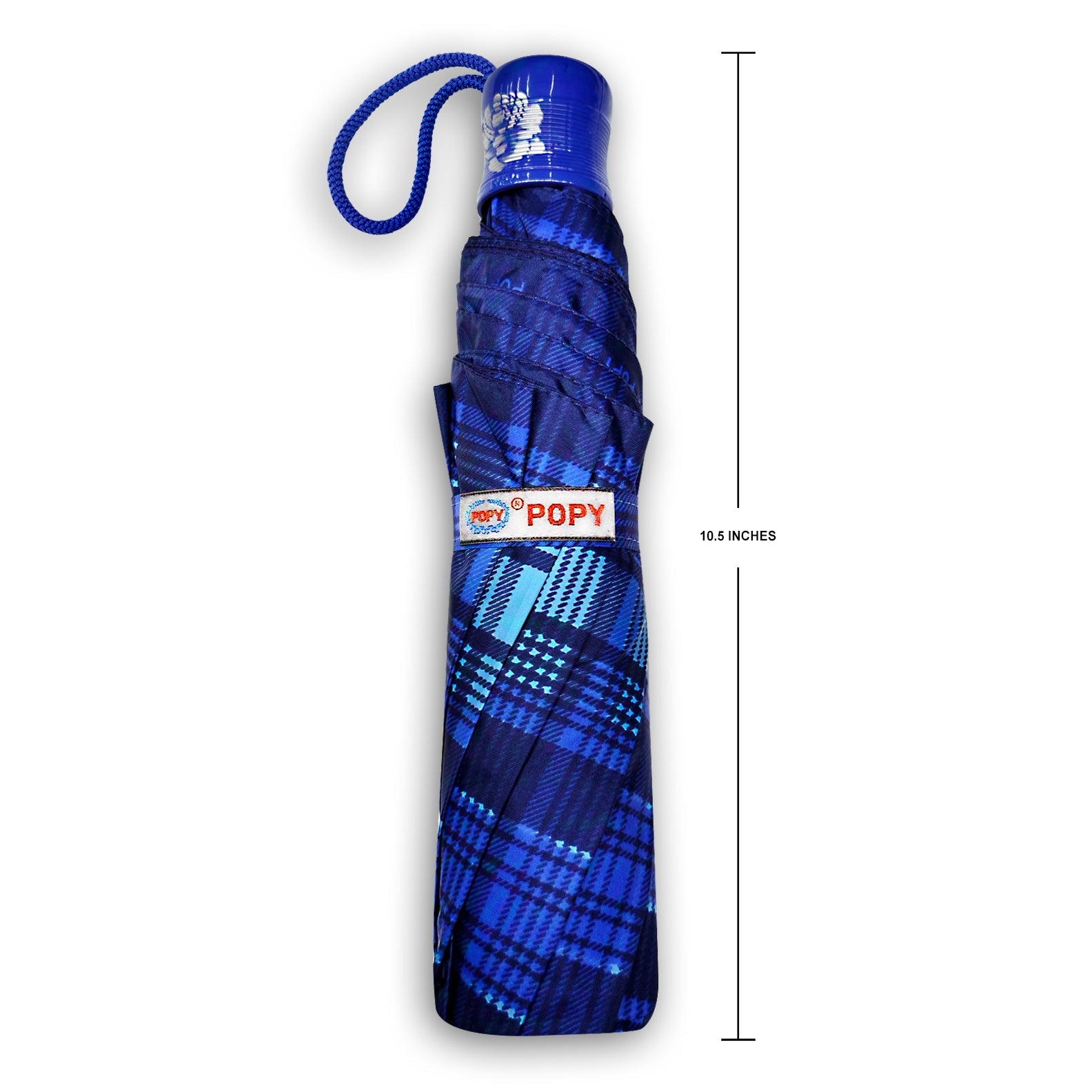 CHERRY SILVER 3 FOLD CHECK PRINT UMBRELLA