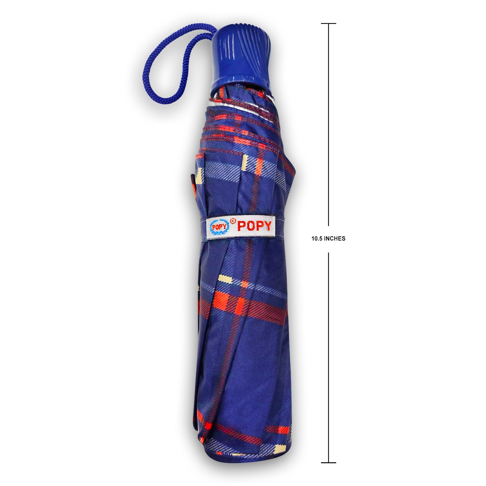 CHERRY SILVER 3 FOLD CHECK PRINT UMBRELLA