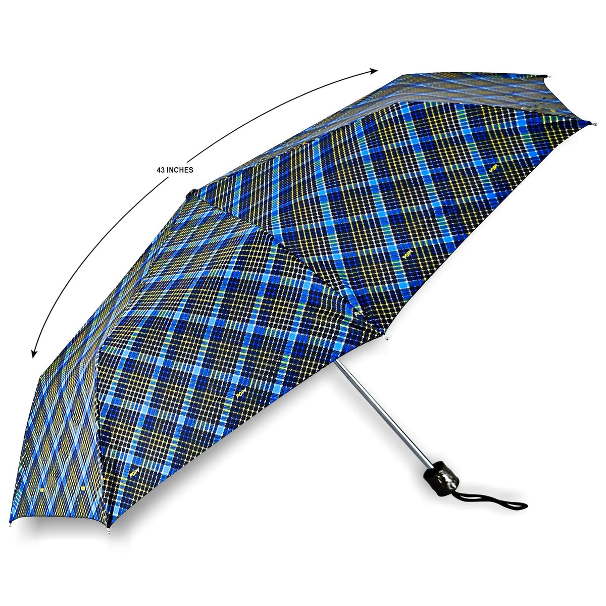 CHERRY SILVER 3 FOLD CHECK PRINT UMBRELLA
