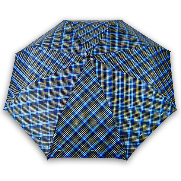 Cherry Silver 3 Fold Check Print Umbrella