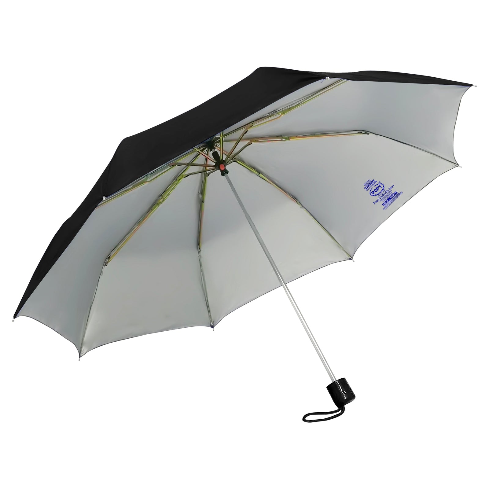 CHERRY 3FOLD SOLID COLOUR UMBRELLA WITH SILVER COATING