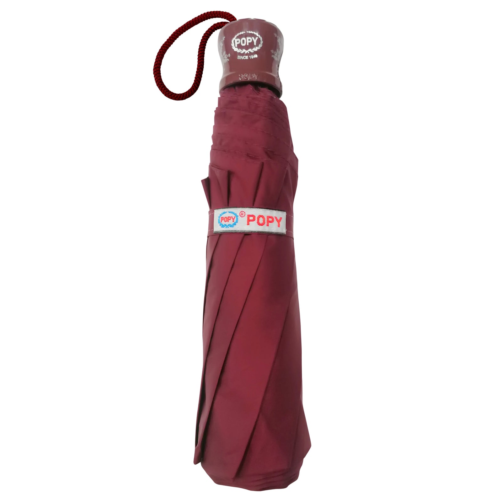 CHERRY 3FOLD SOLID COLOUR UMBRELLA WITH SILVER COATING